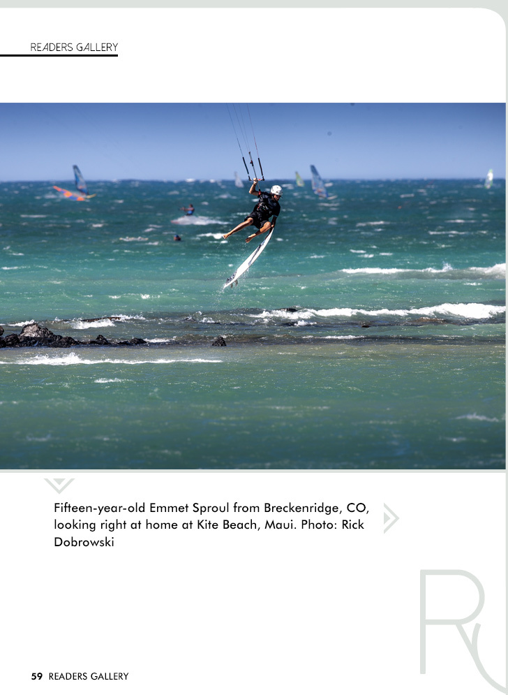 IKSURFMAG Issue 59 Readers Gallery — Emmet boosting at Kite Beach, Maui